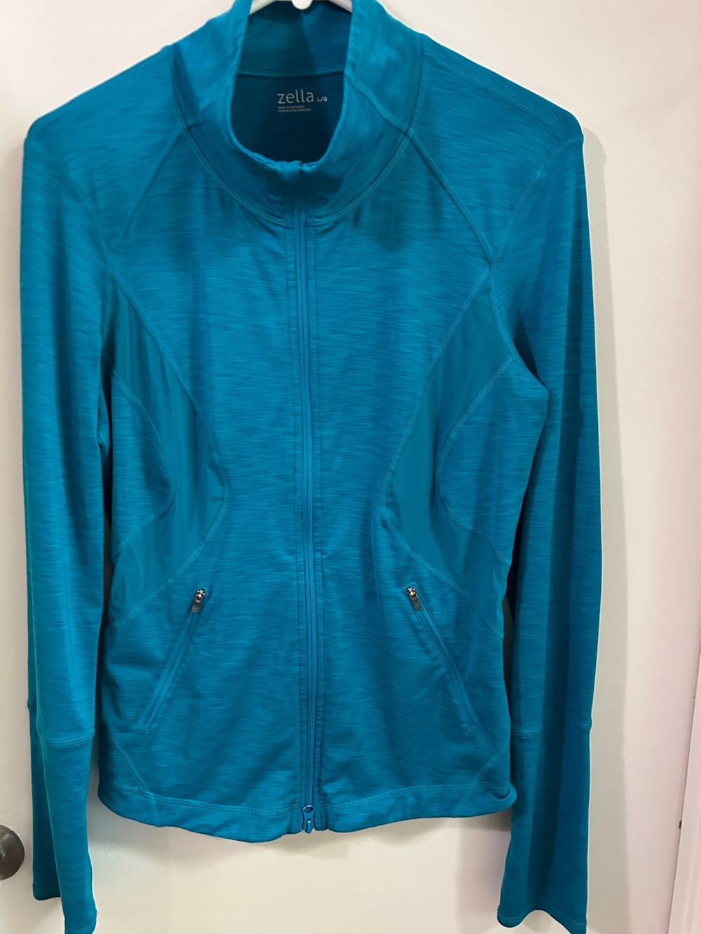 Zella Teal Full-Zip Athletic Jacket